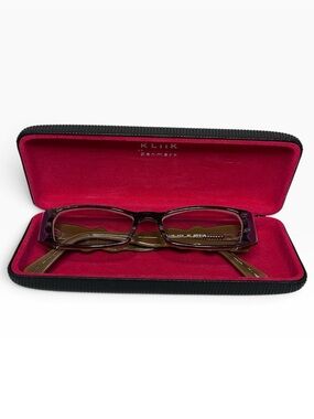 KLIK Denmark Brown and Purple eyeglasses with case
